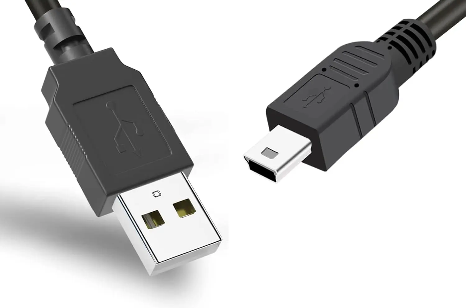 Mini USB Cable for GoPro Hero 4, 3, 2, 1-3ft Camera Data Sync and Charging Cord, USB A to Mini B Fast Charger Cord for Gopro Hero 3+ Silver Black White